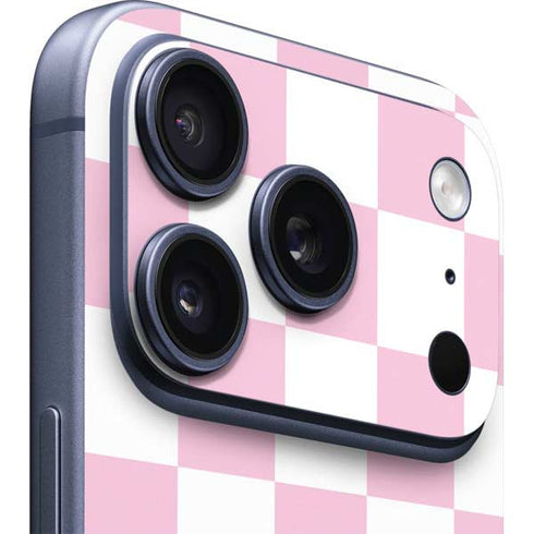 Pink and White Checkerboard iPhone 17 Pro Skin
